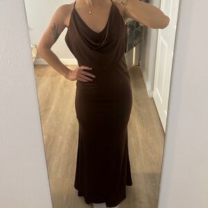 Elegant Brown Maxi Dress
